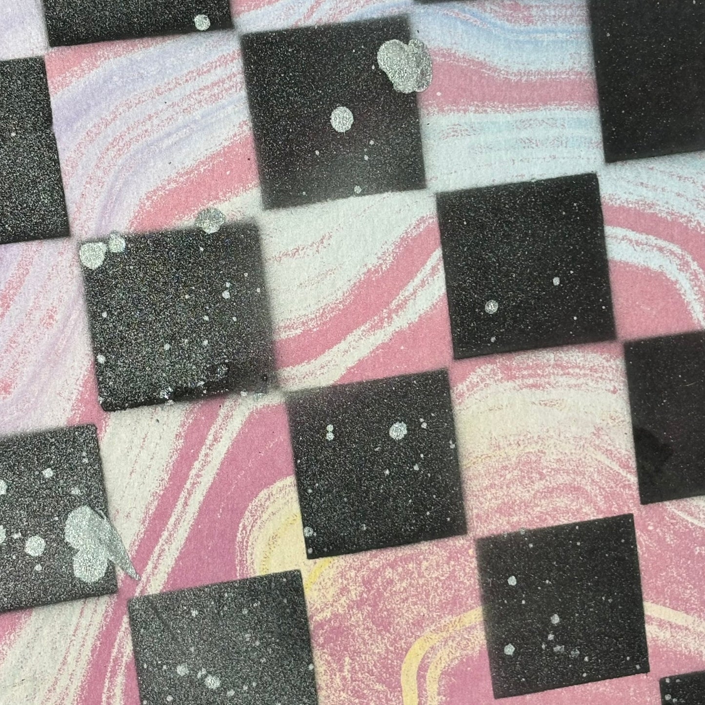 Pink Swirl - Scrapbook Chess Board