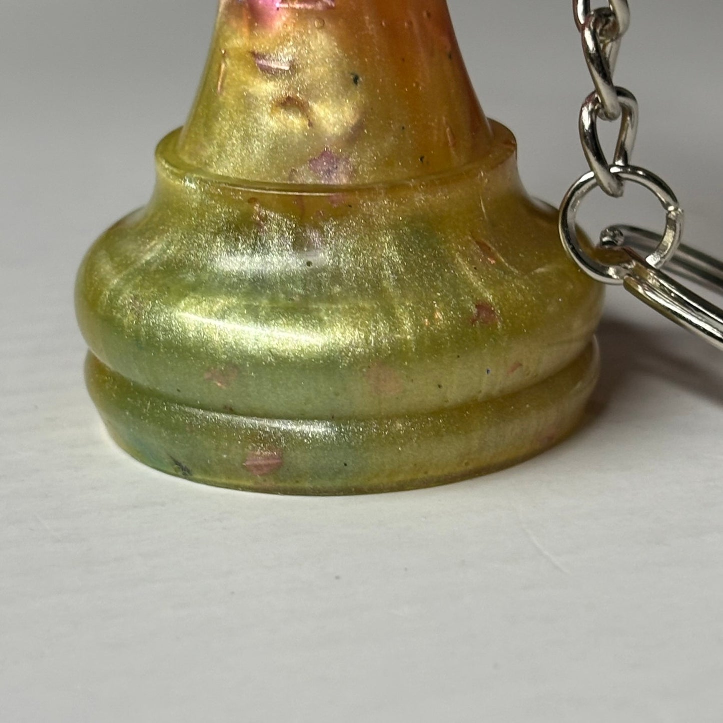 Sunny Pink Rook - Handmade Resin Keychain - Large Edition