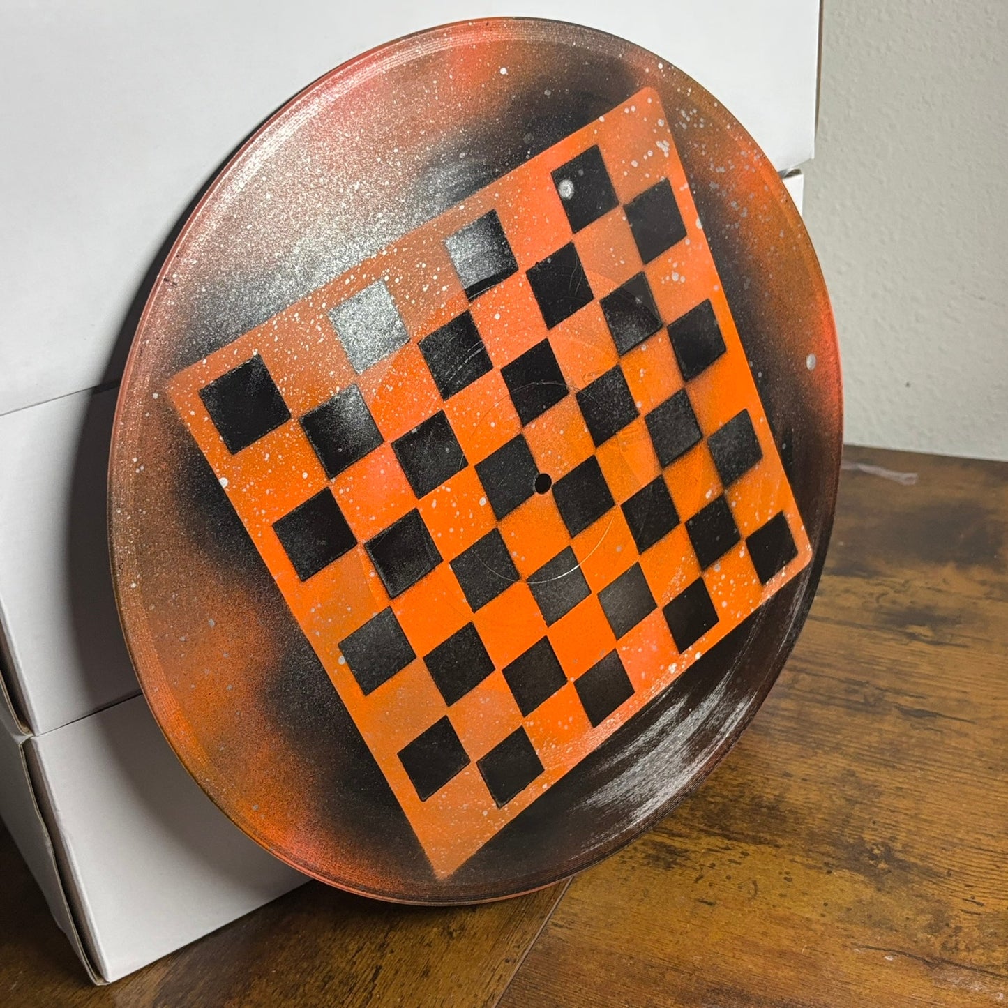 Beautiful Orange - Vinyl Chess Board