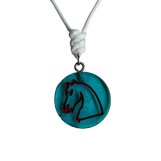 Translucent Knight - Handmade Resin Chess Necklace