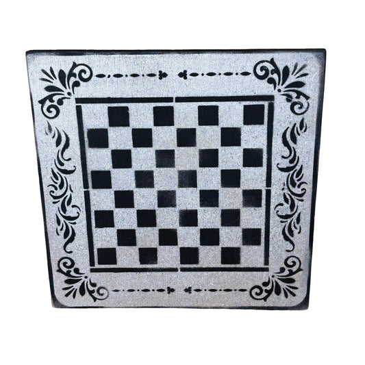 Gray & Black - Painted Chess Board