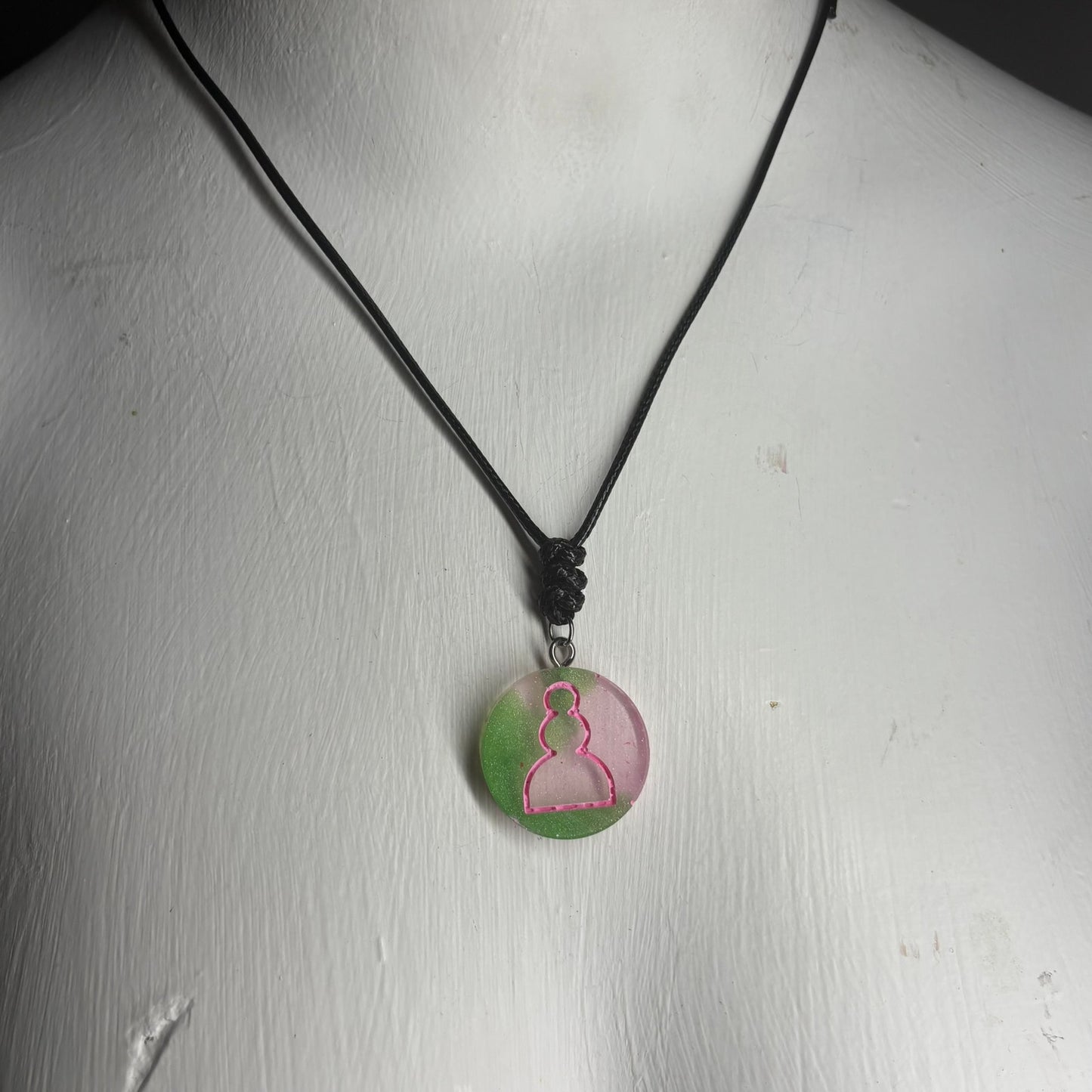 Colorful Mosh Pawn - Handmade Resin Chess Necklace