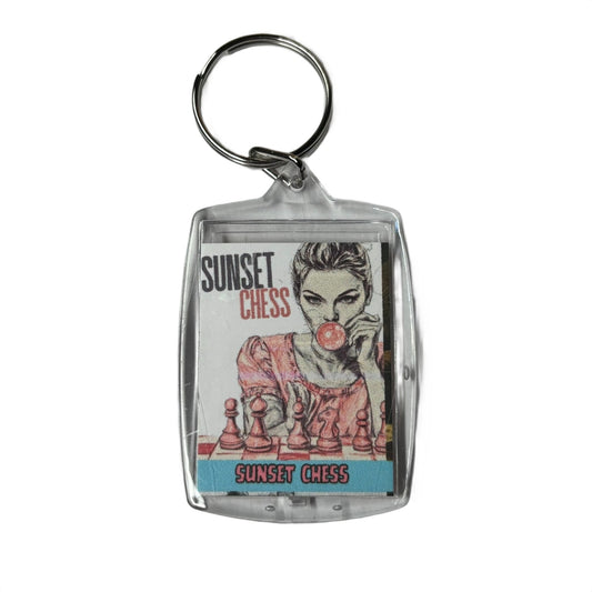Bubble Woman - Sunset Chess Photo Keychain