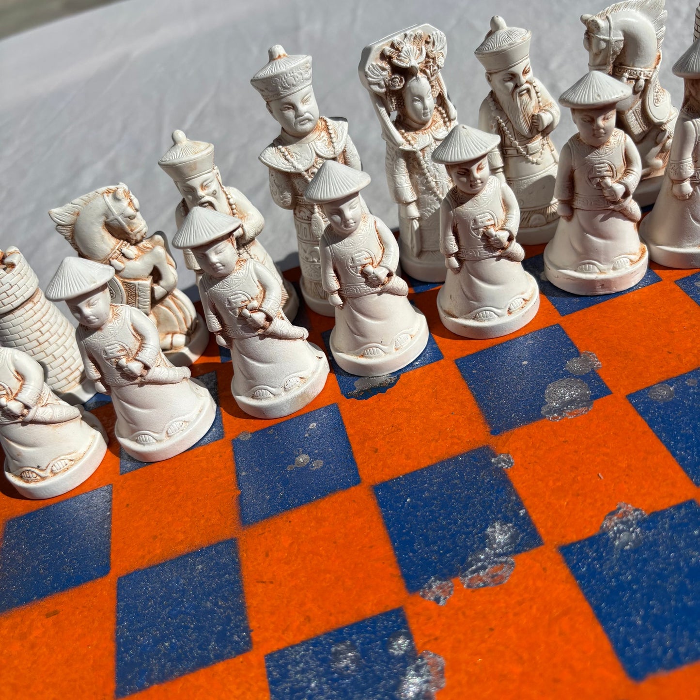 Orange Blue Chrome - Chinese Edition Chess Set