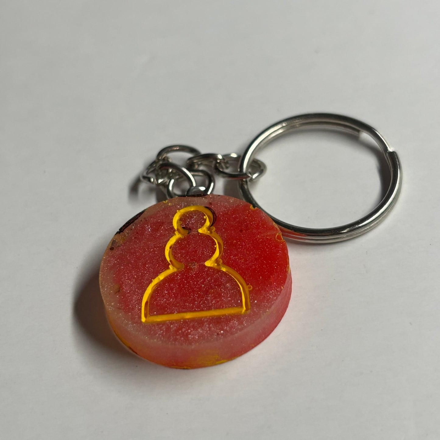 Red Yellow Pawn - Handmade Resin Keychain