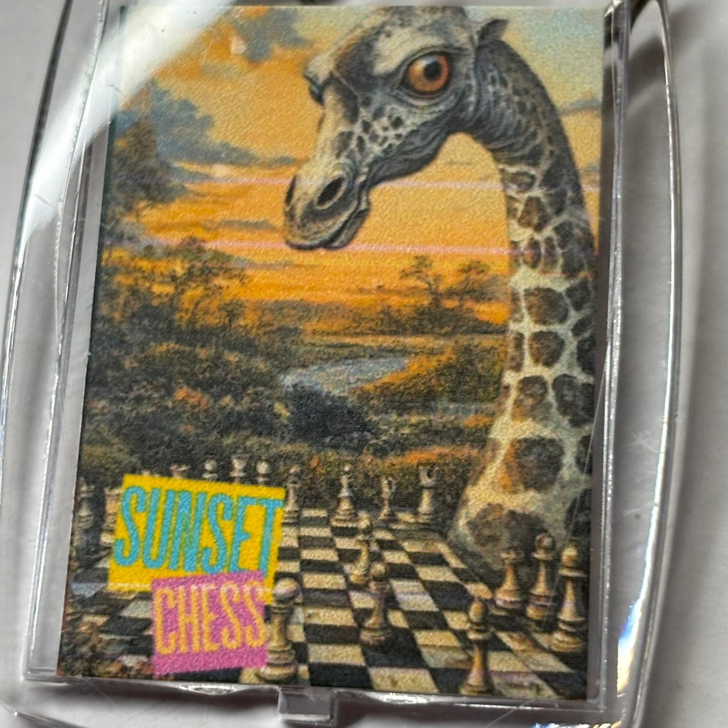 Giraffe - Chess  Photo Keychain