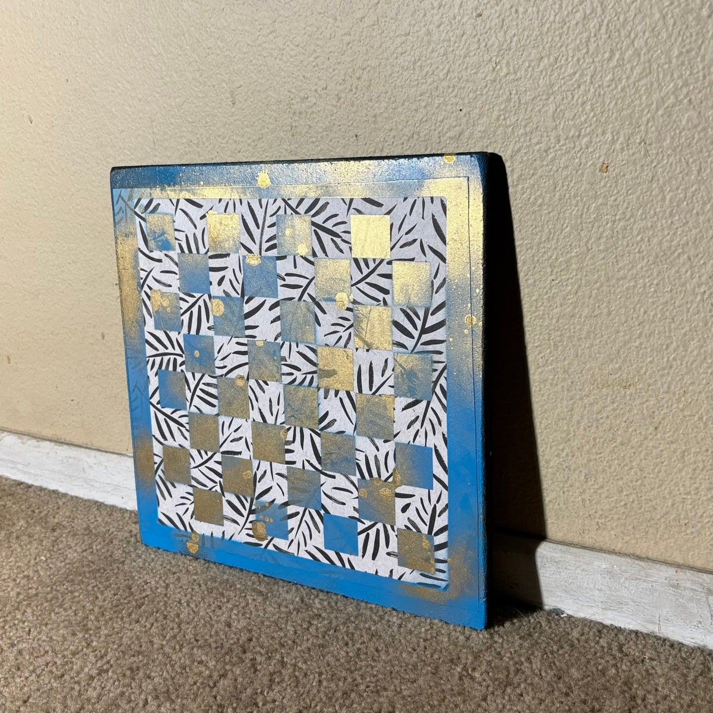 Golden Blue - Scrapbook Chess Board