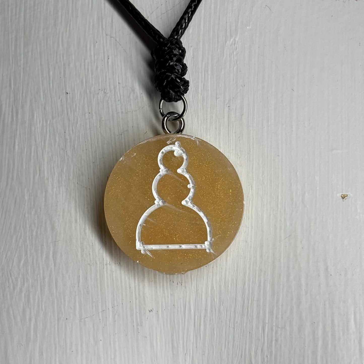 Yellow Pawn - Handmade Resin Chess Necklace