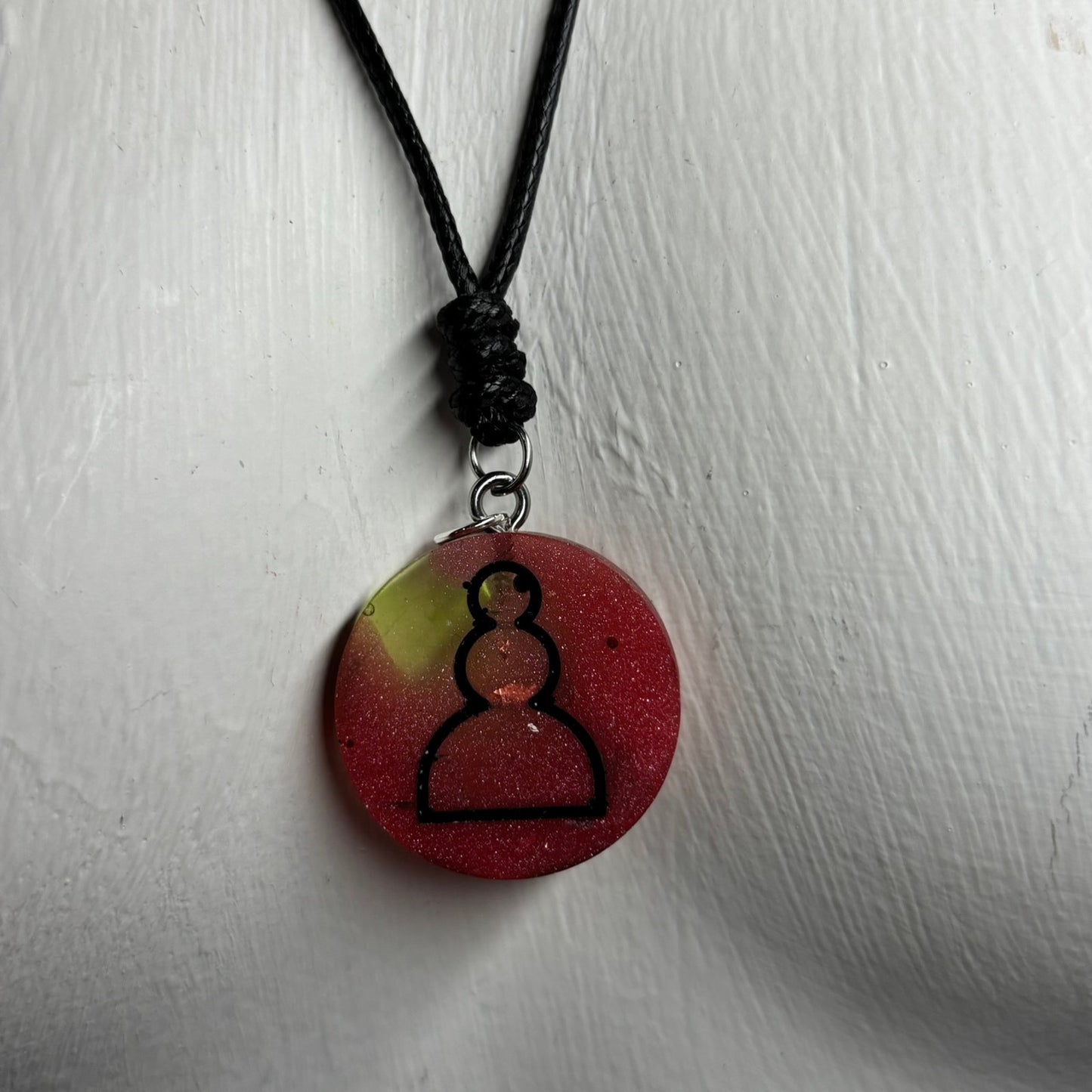 Red Pawn - Handmade Resin Chess Necklace