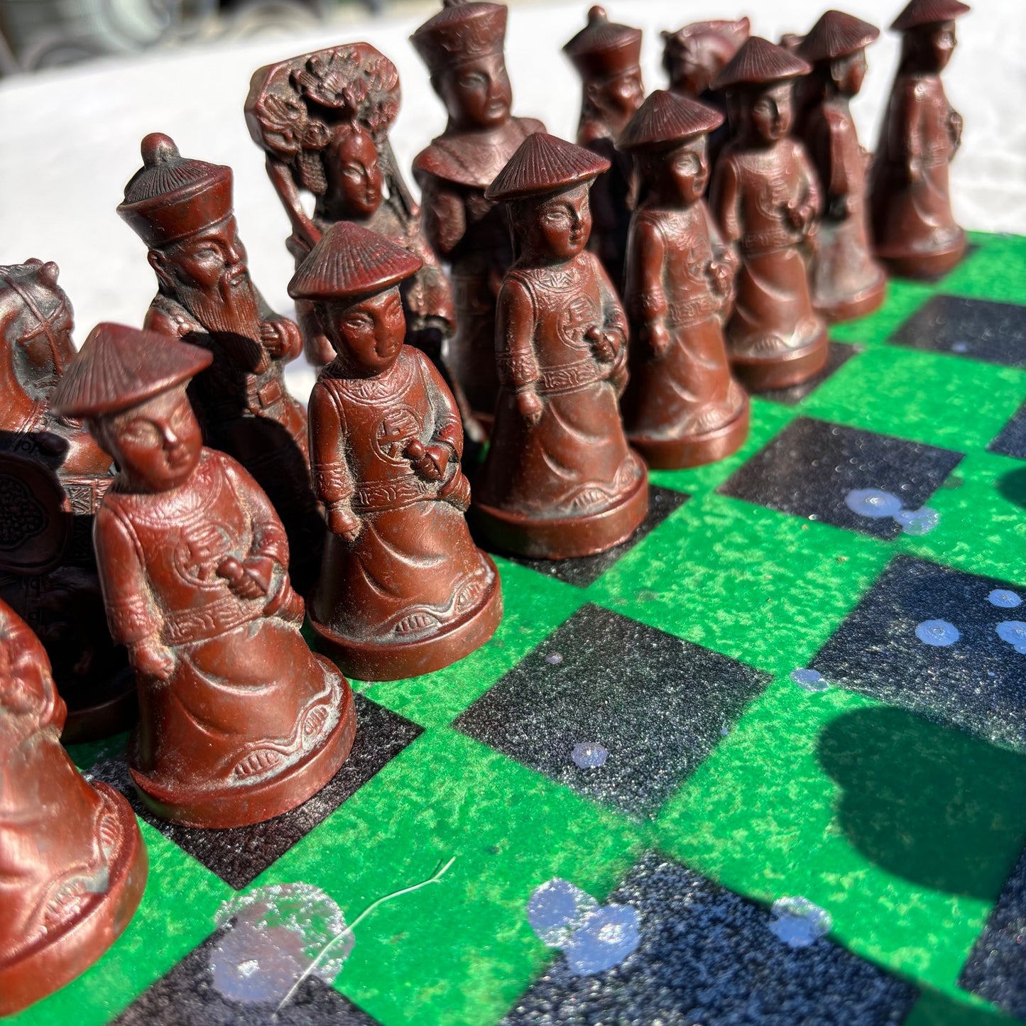 Green Black Chrome Drip - Chinese Edition Chess Set