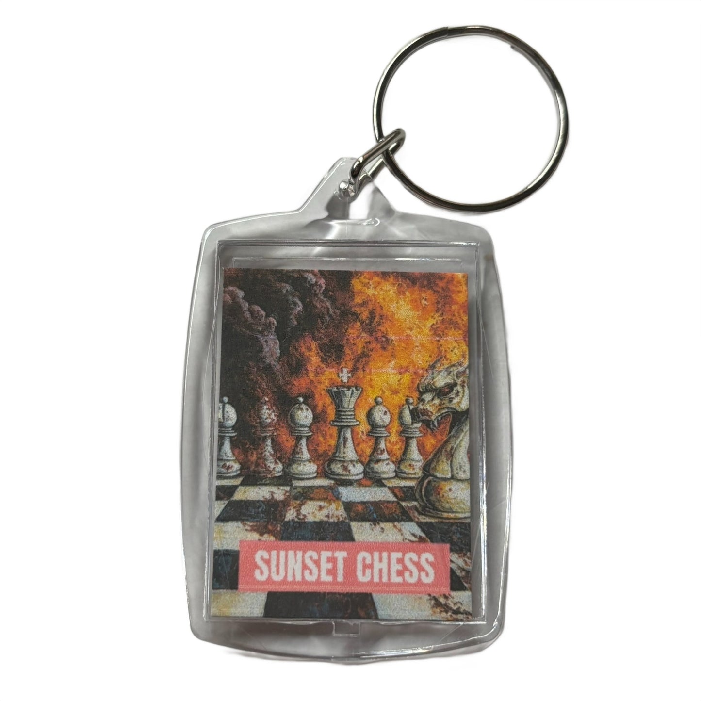 Fire Ablaze - Chess  Photo Keychain