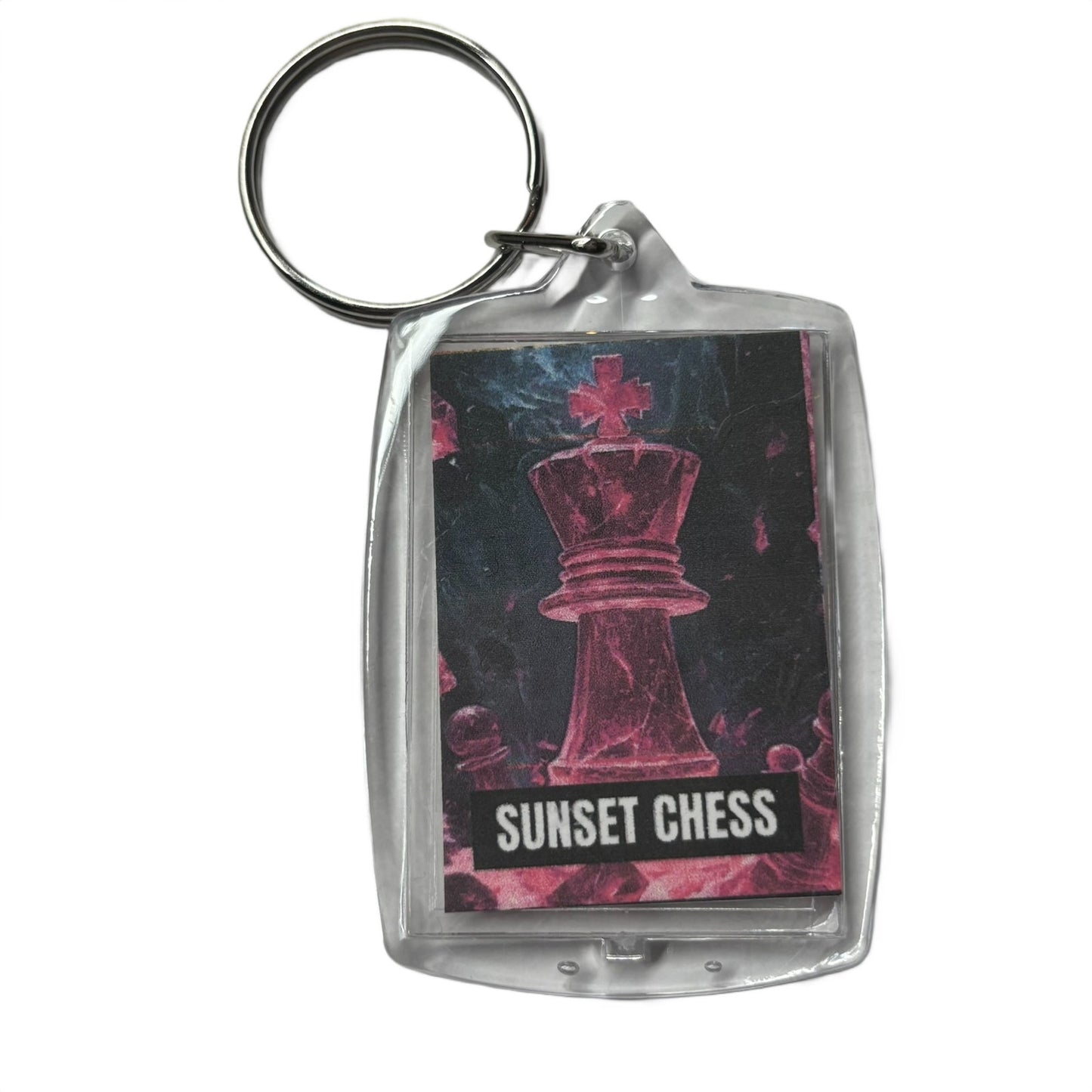 Transparent Pink - Chess  Photo Keychain
