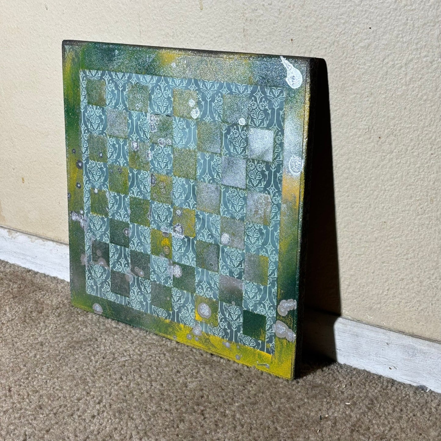 Green Yellow Mix - Scrapbook Chess Board