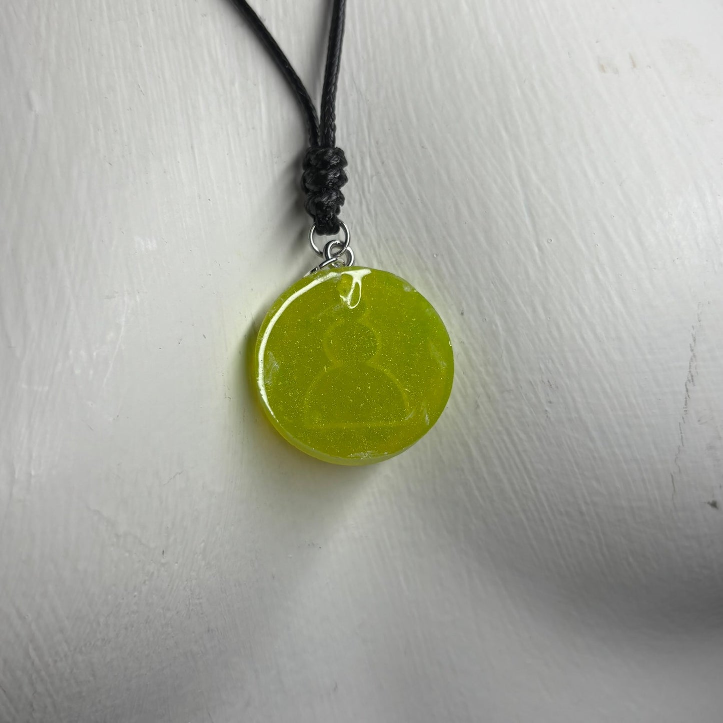 Neon Green Pawn - Handmade Resin Chess Necklace