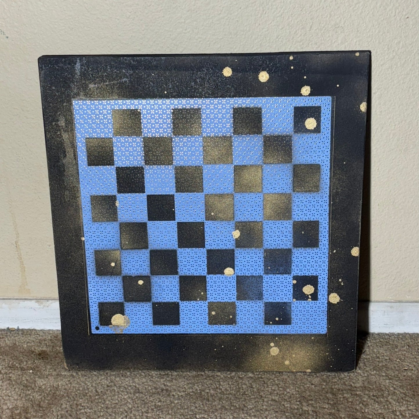 Golden Blue Pattern - Large Scrapbook Chess Board