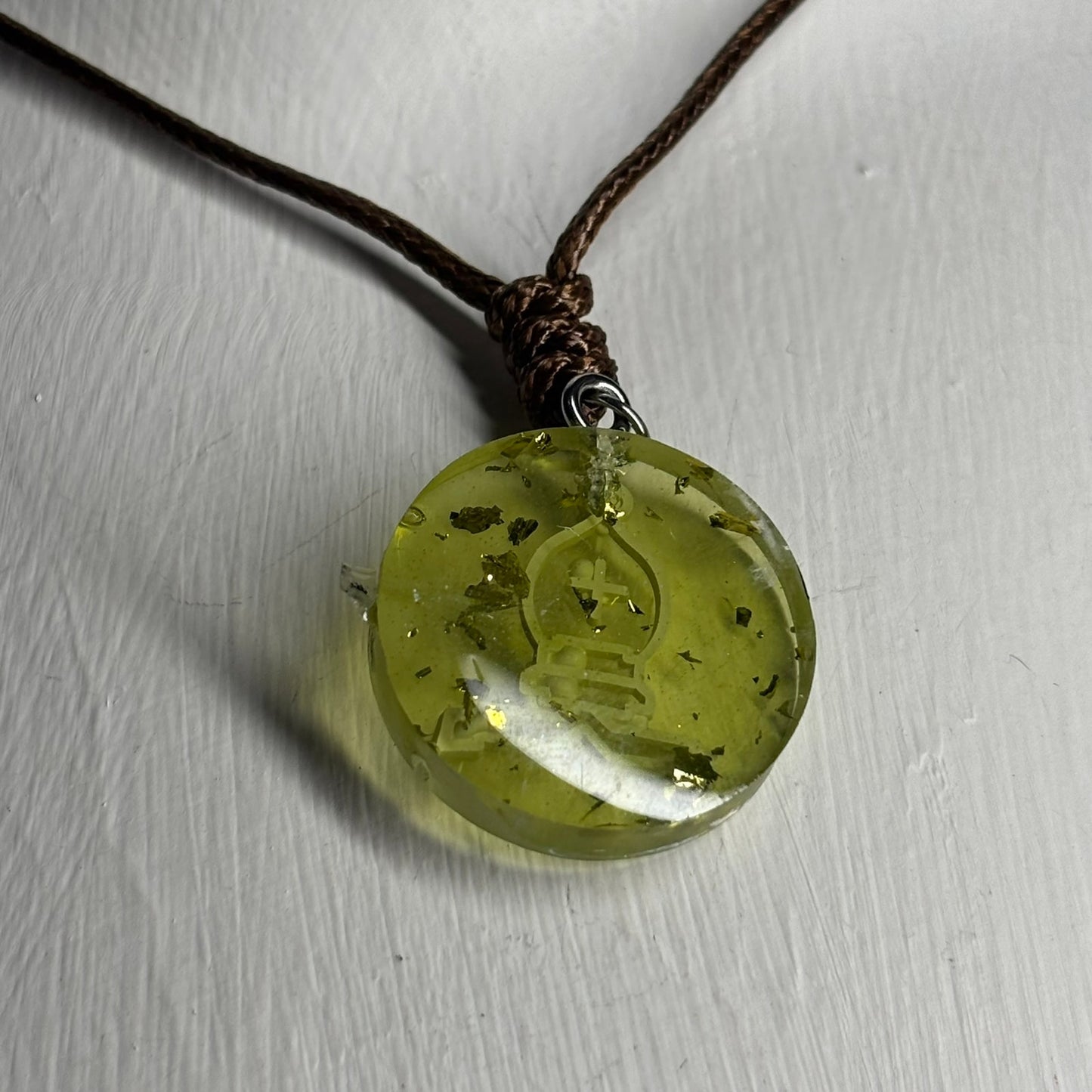 Green Lime Bishop - Handmade Resin Chess Necklace