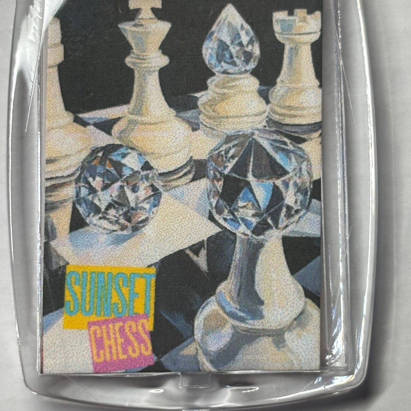 White Ice - Chess  Photo Keychain