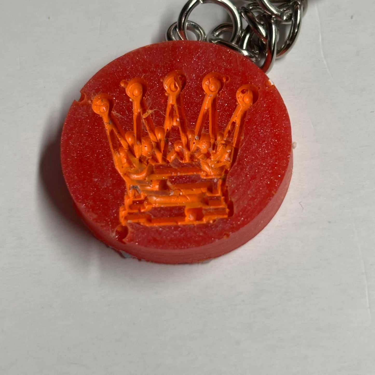 Red Orange Queen - Handmade Resin Keychain - Flat Edition