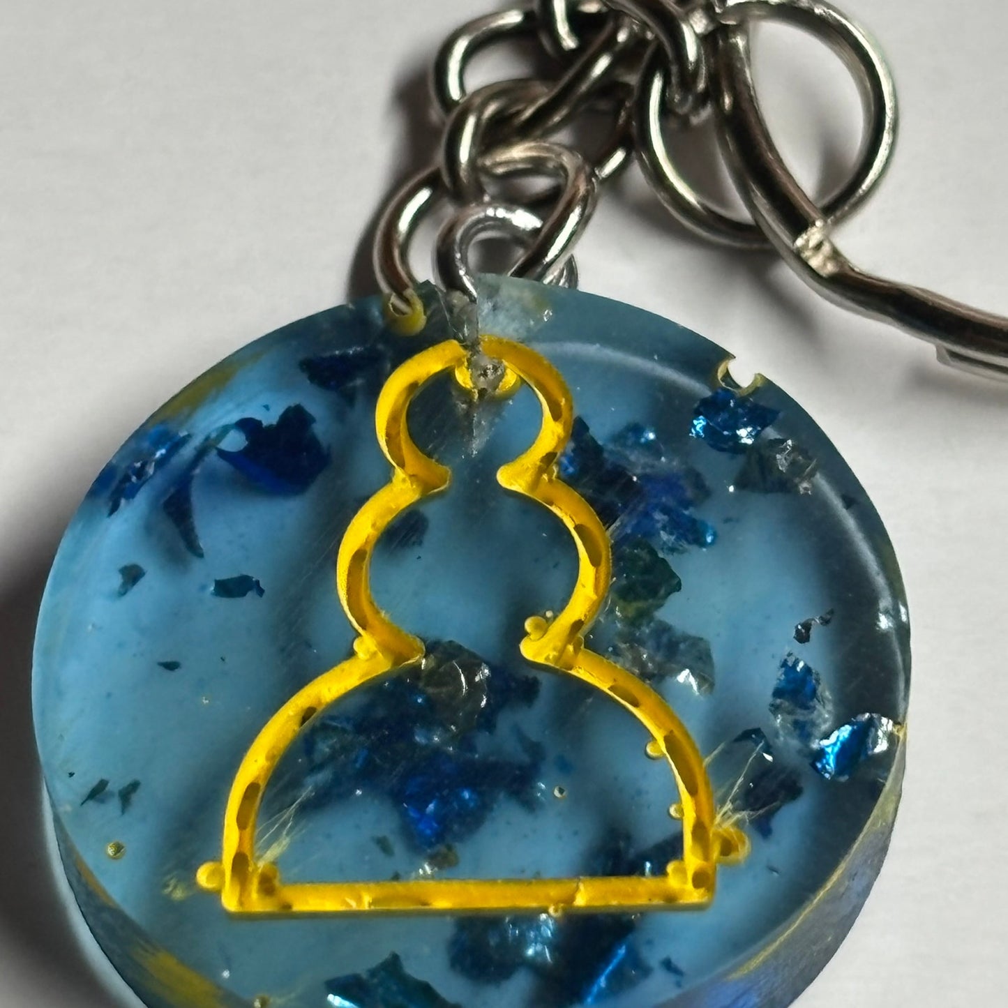 Blu Translucent Pawn - Handmade Resin Keychain - Flat Edition