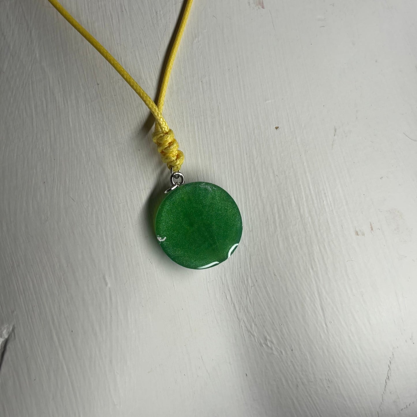 Simple Green Pawn - Handmade Resin Chess Necklace