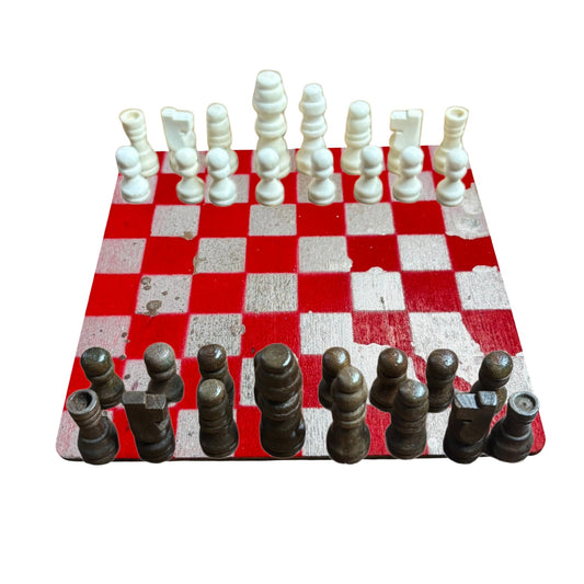 Chrome Red - Mini Chess Set