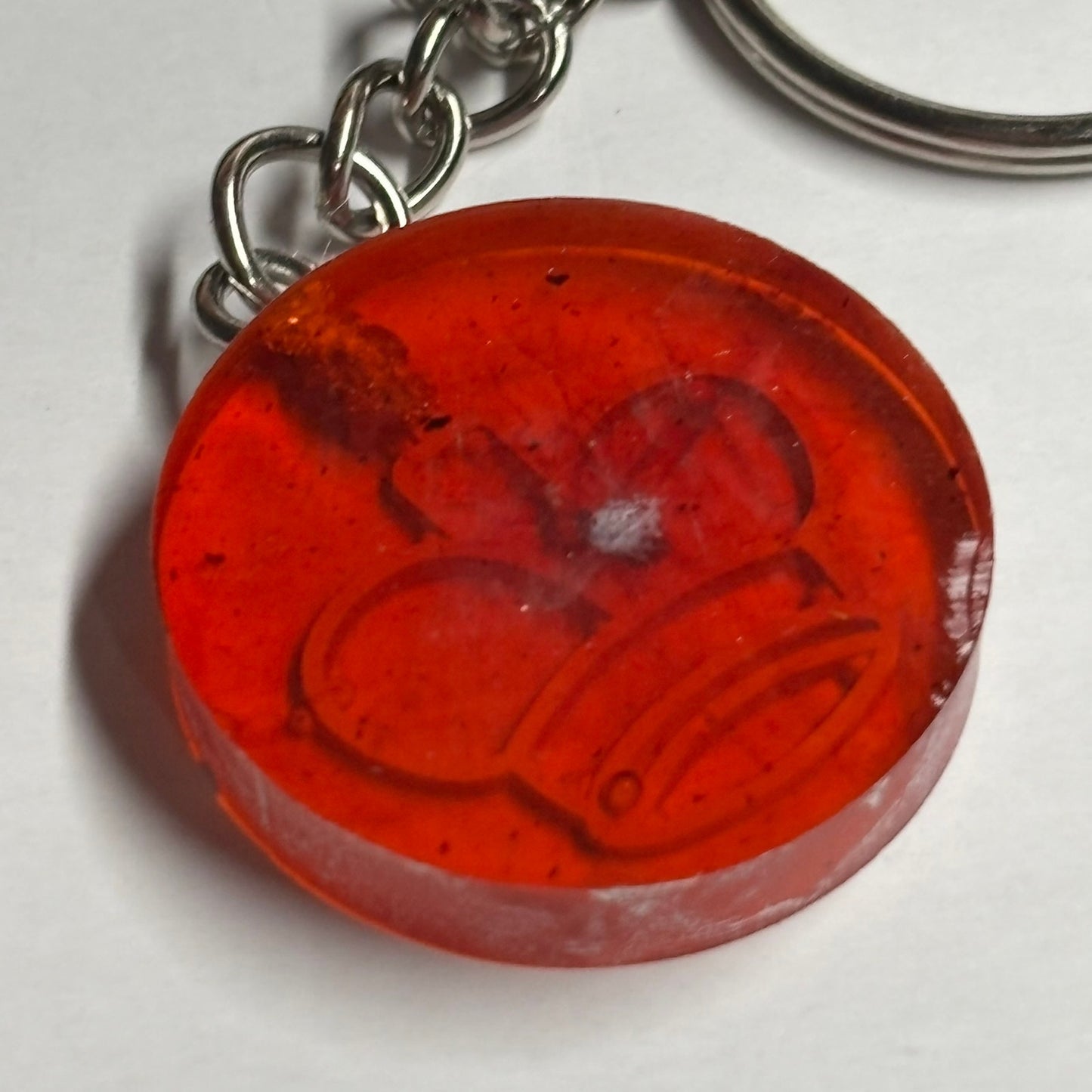 Cherry Translucent Red - Handmade Resin Keychain - Flat Edition