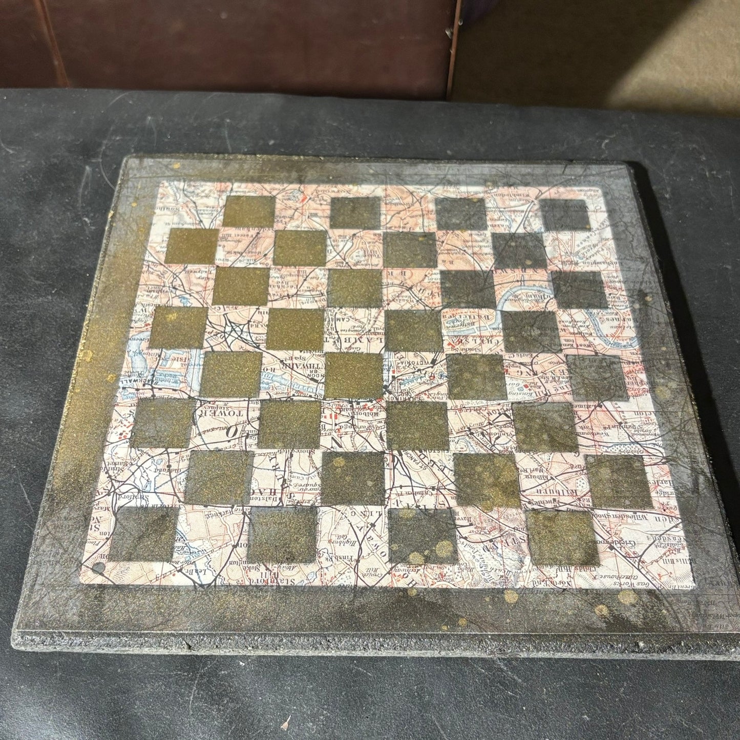Amber Maps Pattern - Scrapbook Chess Set