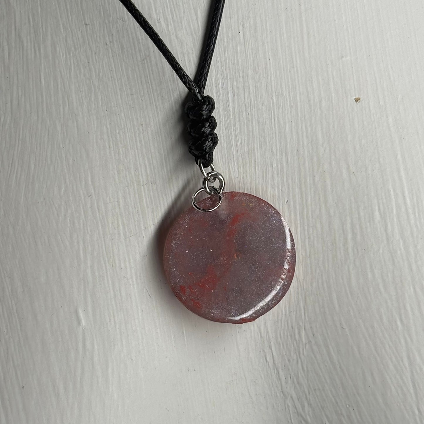 Silver Red Pawn - Handmade Resin Chess Necklace