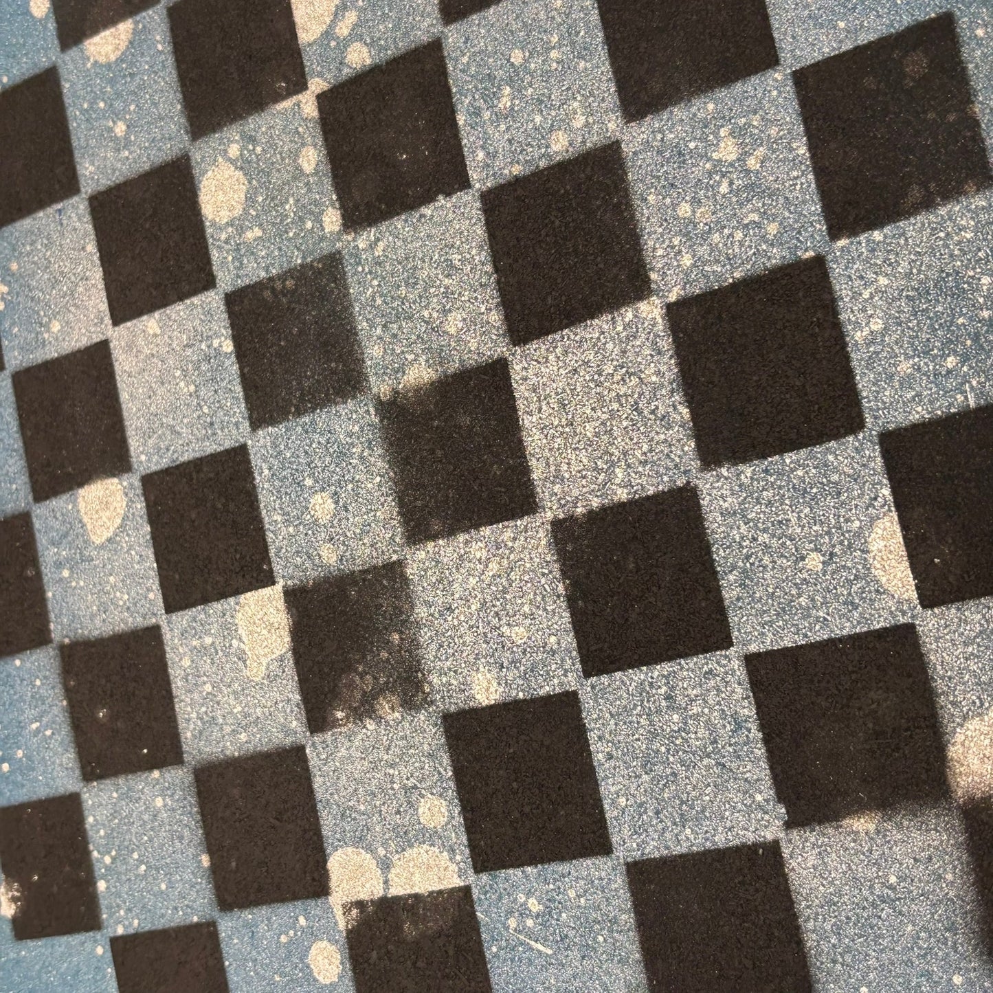 Blue & Black Chrome Drip - Painted Chess Board