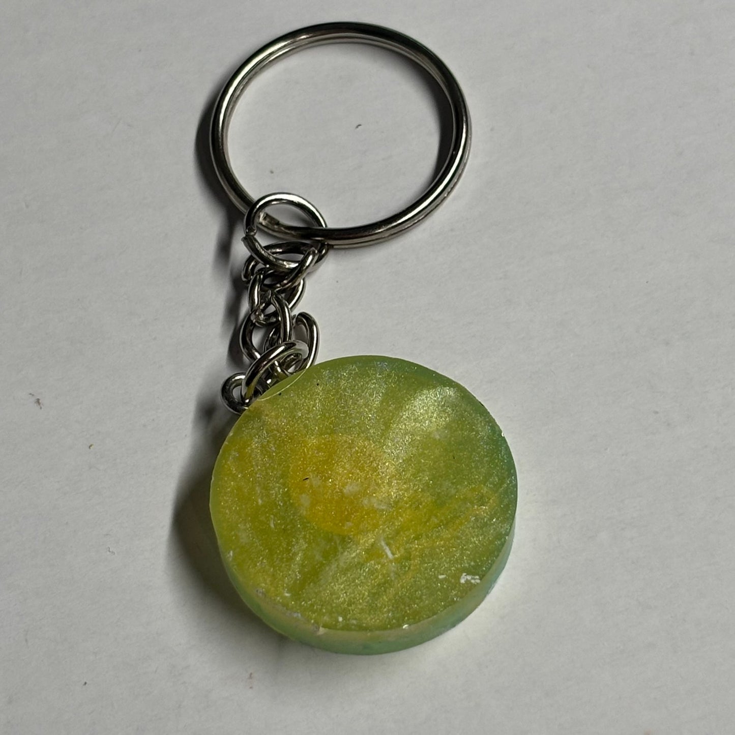 Lime Green Bishop - Handmade Resin Keychain