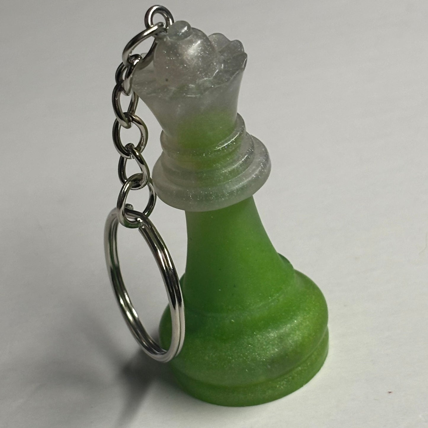 White/Green Queen - Handmade Resin Keychain