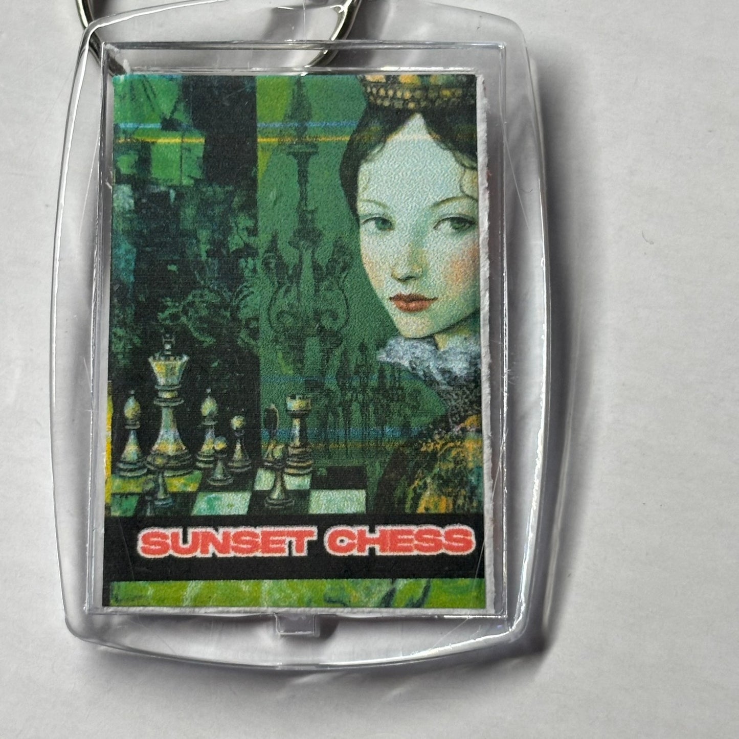 Green Face - Chess  Photo Keychain