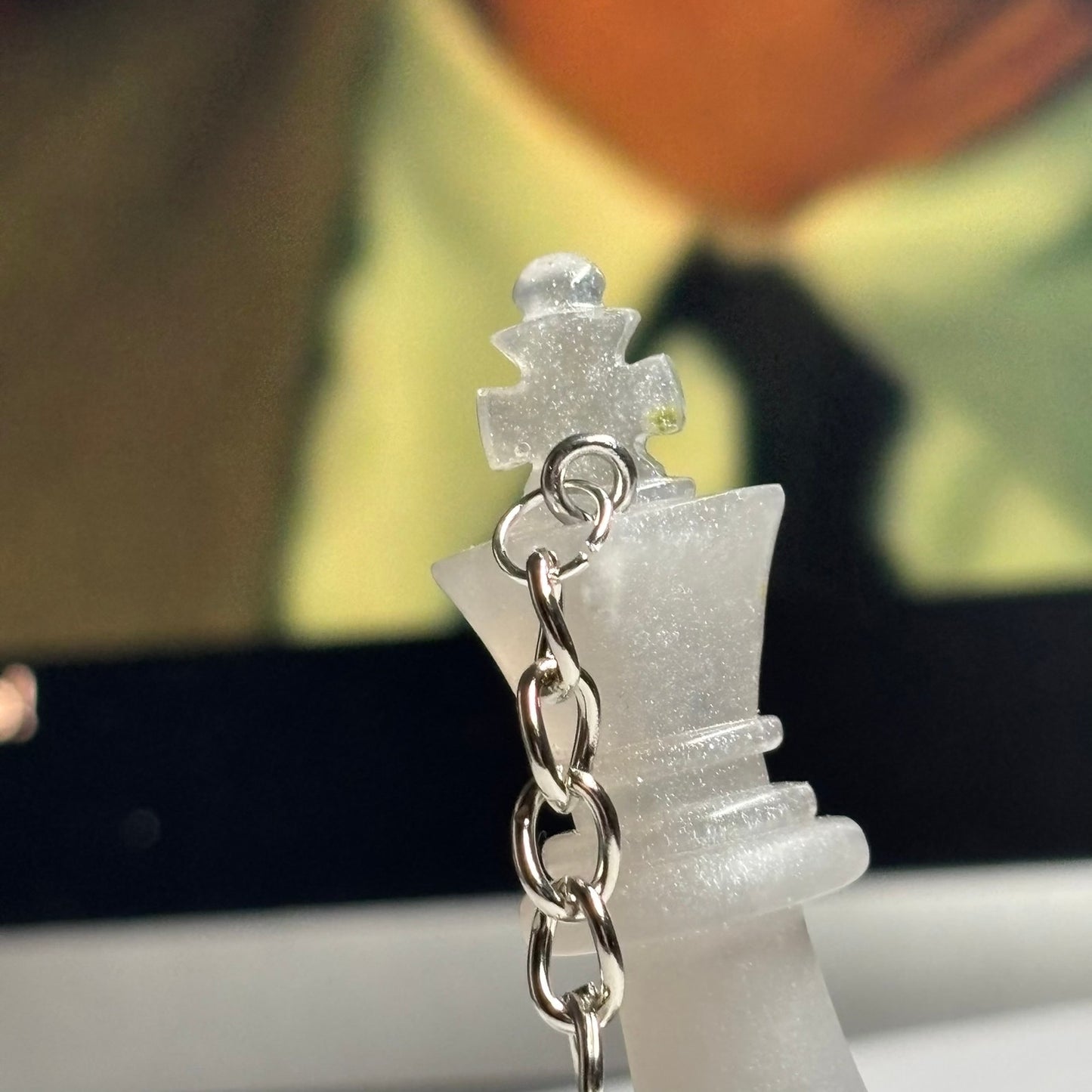 Purple/White King - Handmade Resin Keychain