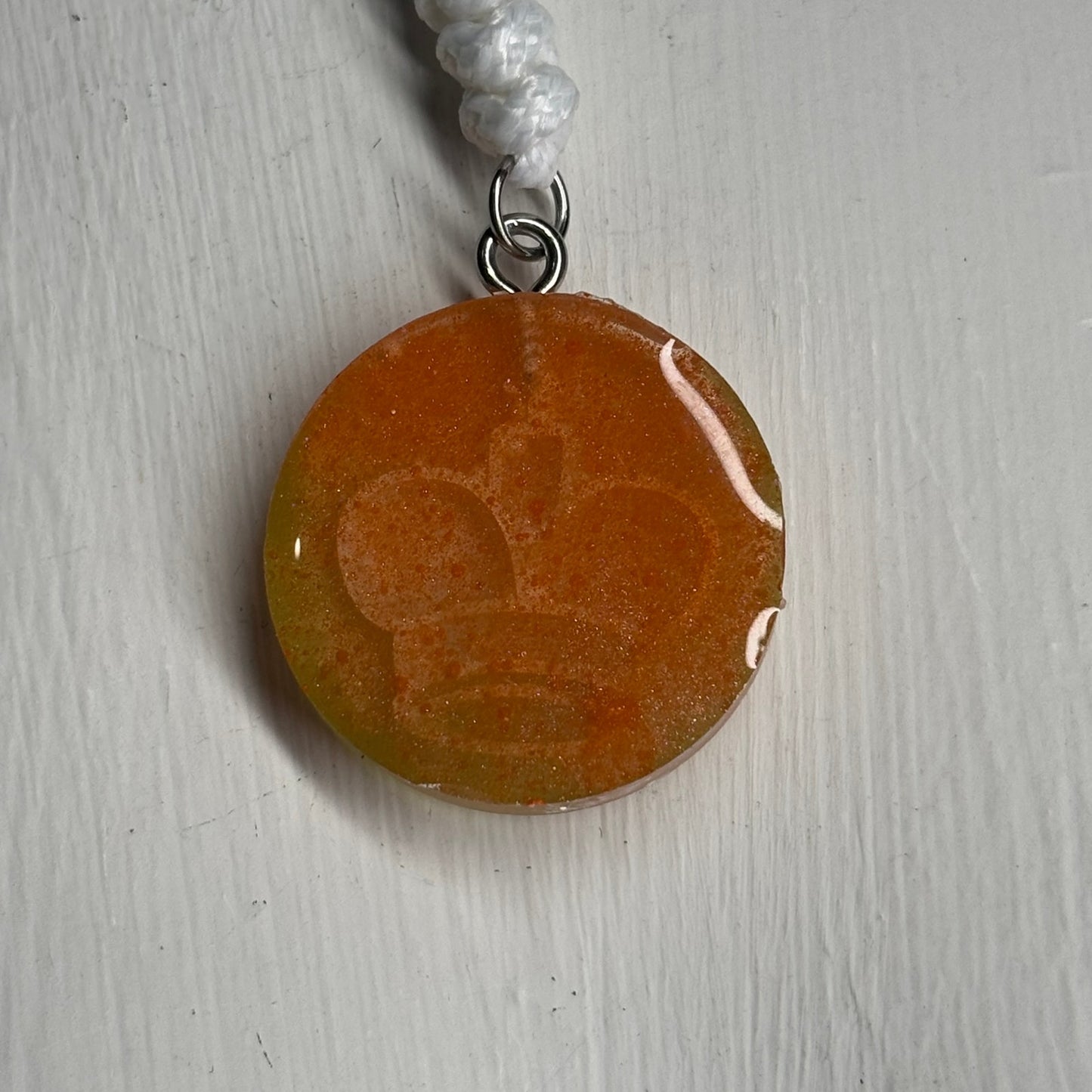 Spotted Orange King - Handmade Resin Chess Necklace
