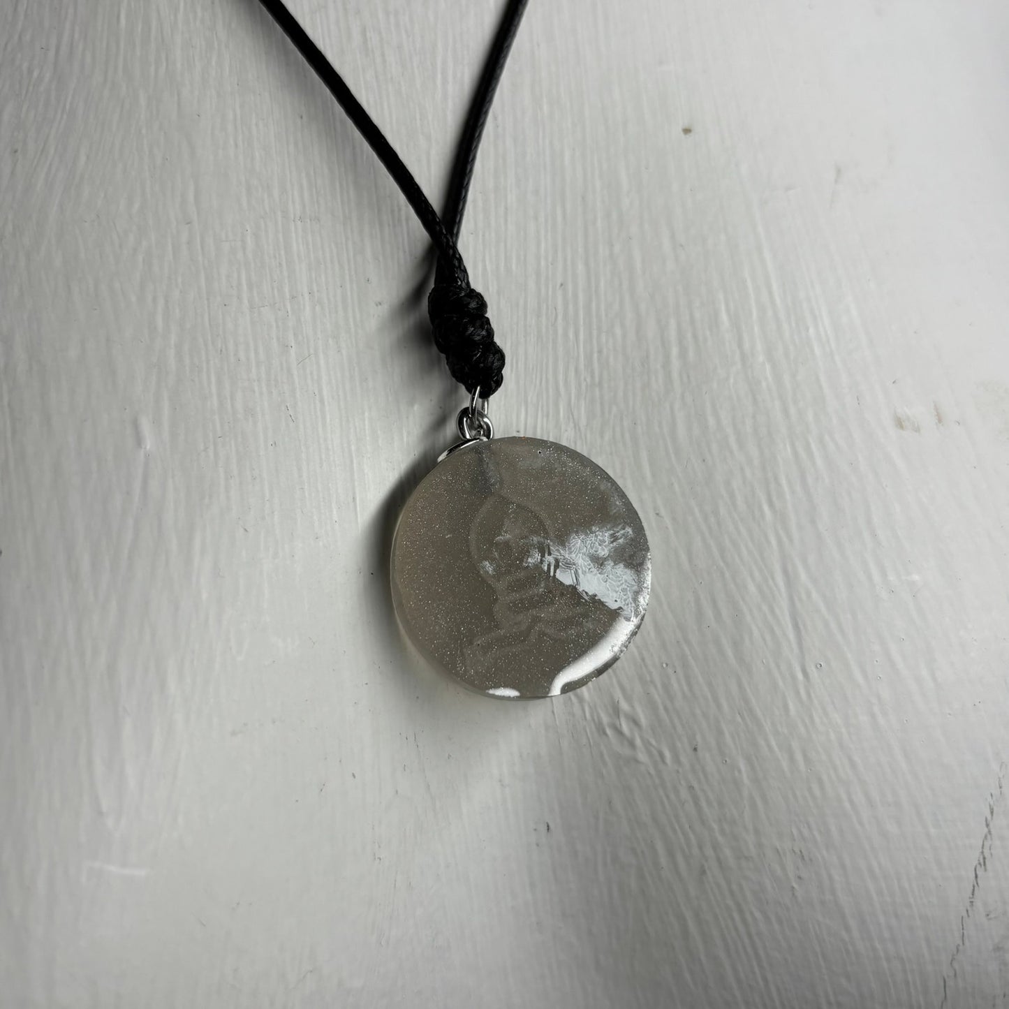 White Bishop - Handmade Resin Chess Necklace