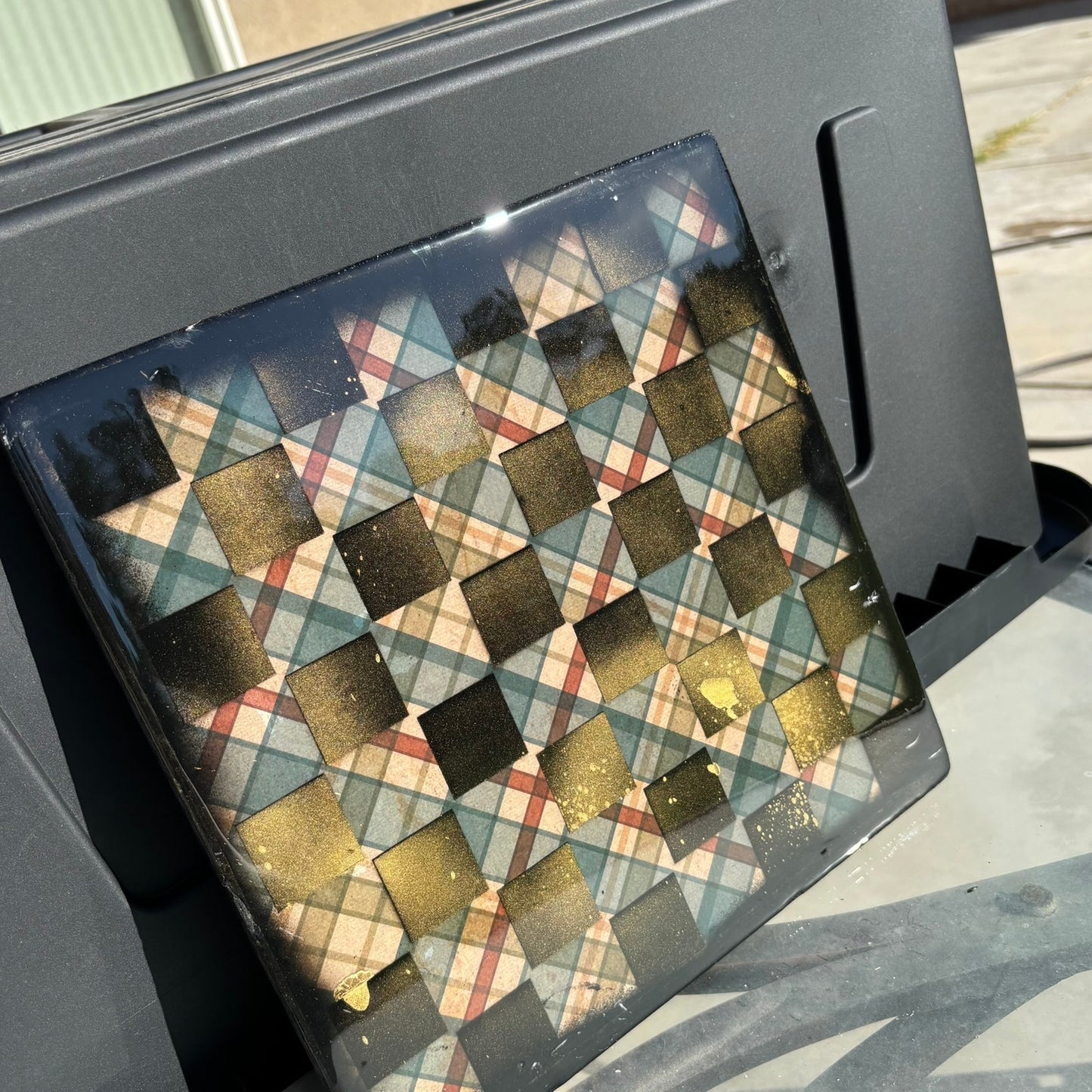 Classic Pattern - Resin Coated Chess Board