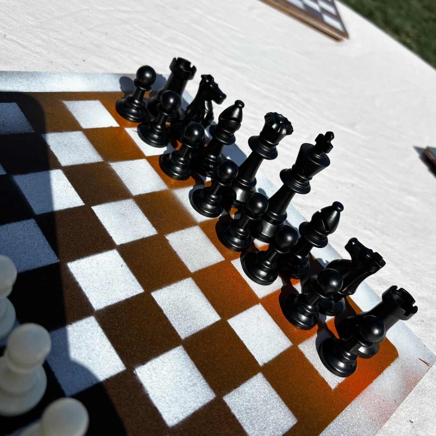 Burned Orange - Painted Chess Set
