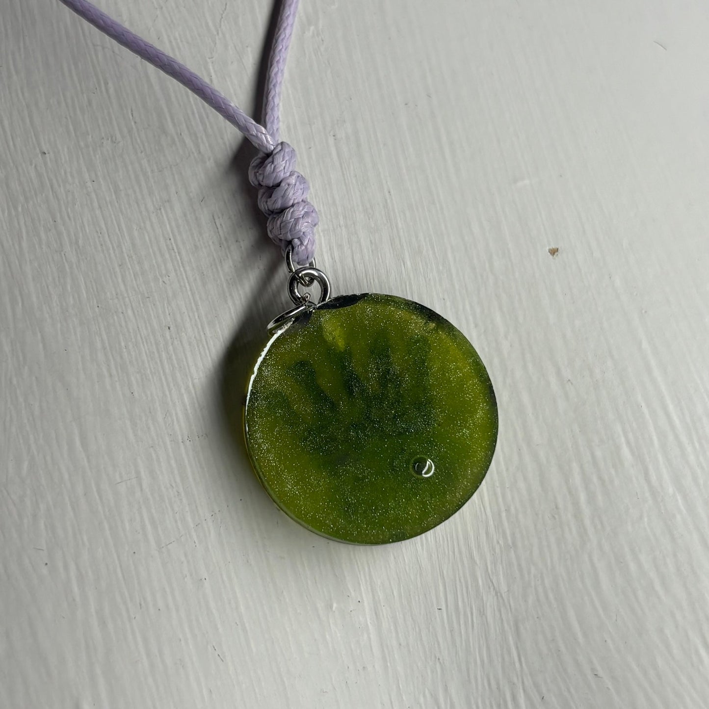 Green Dark Lime Queen - Handmade Resin Chess Necklace