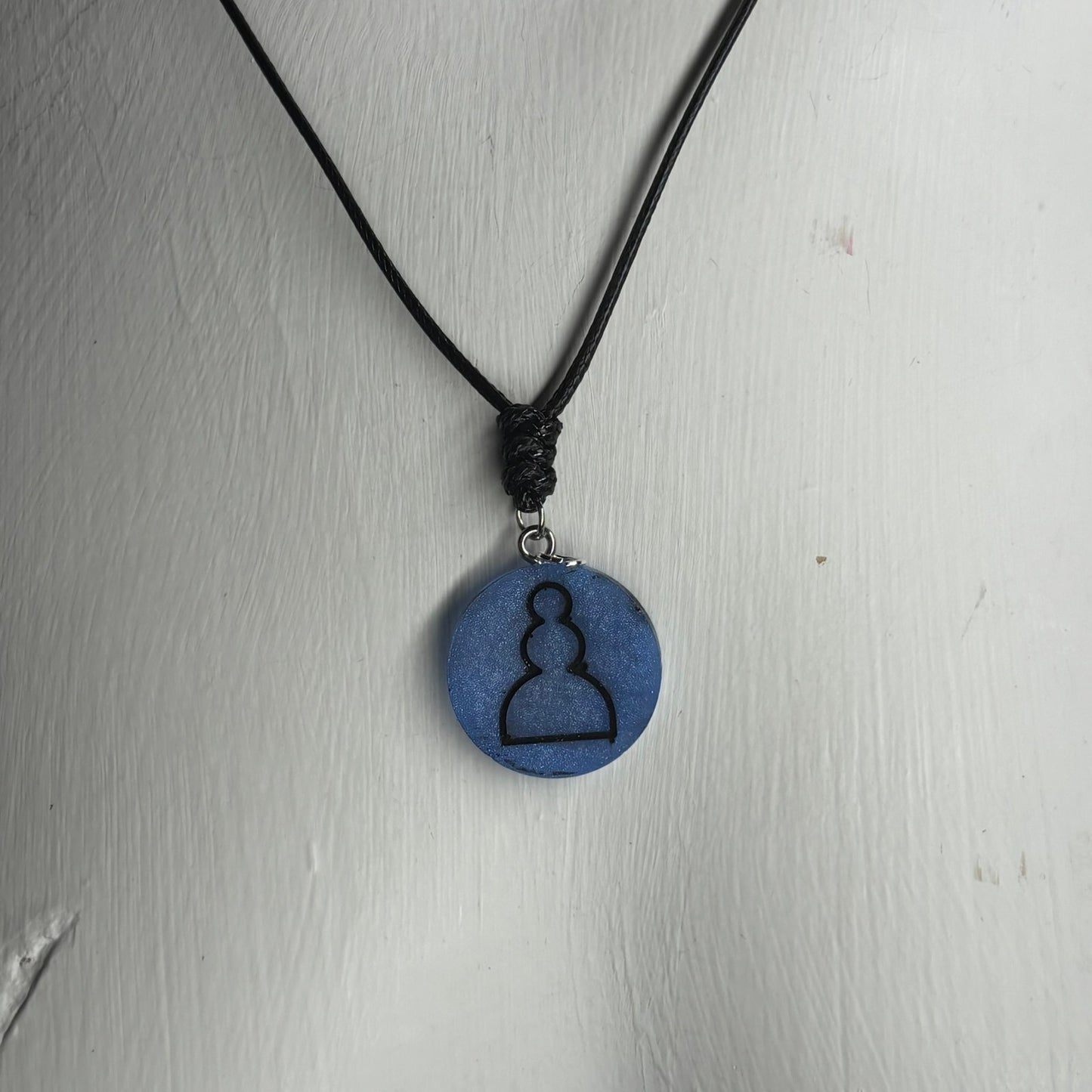 Blue Pawn - Handmade Resin Chess Necklace