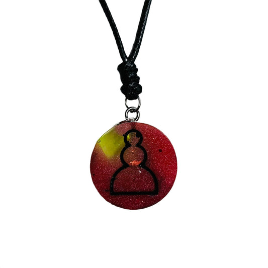 Red Pawn - Handmade Resin Chess Necklace