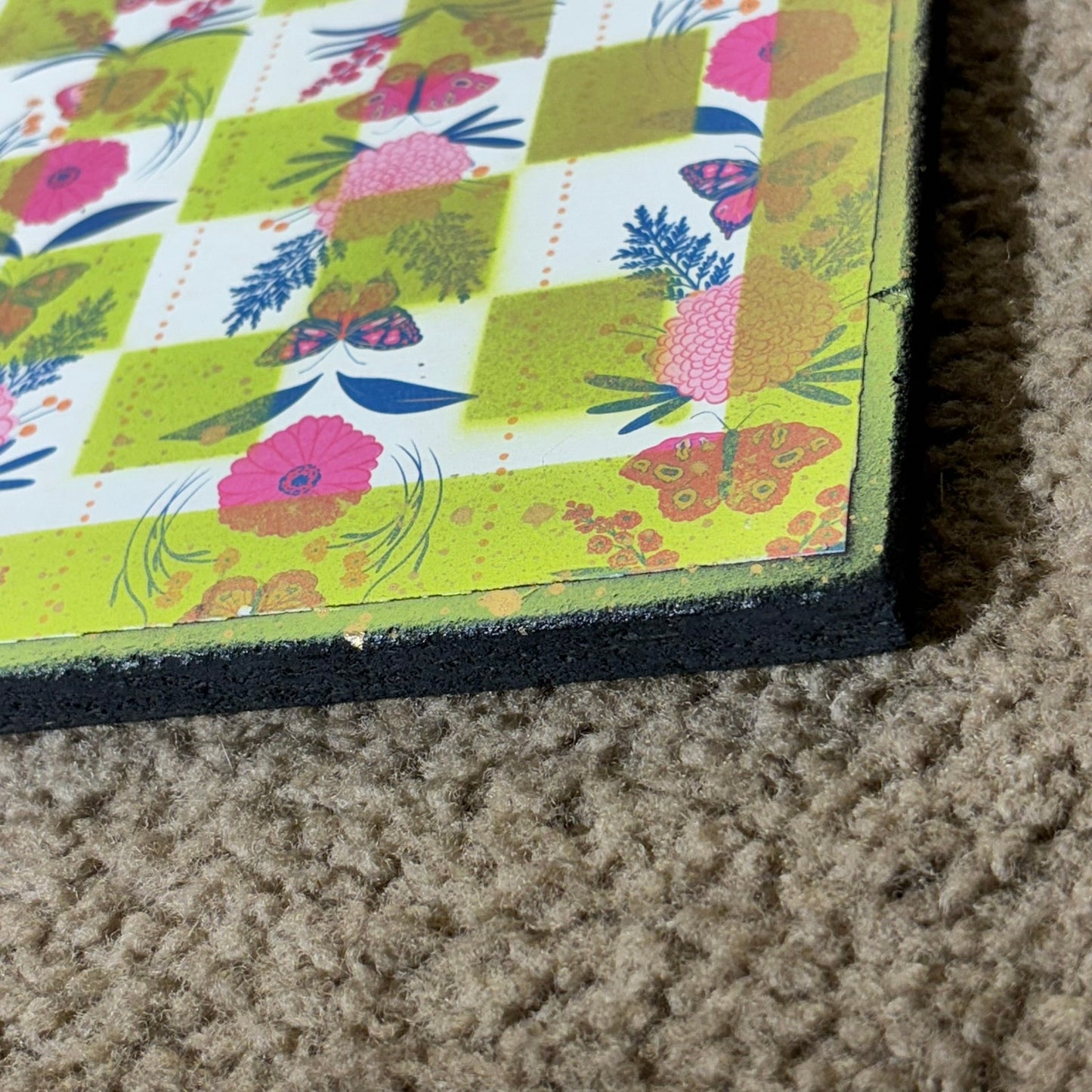 Neon Green Garden - Scrapbook Chess Board