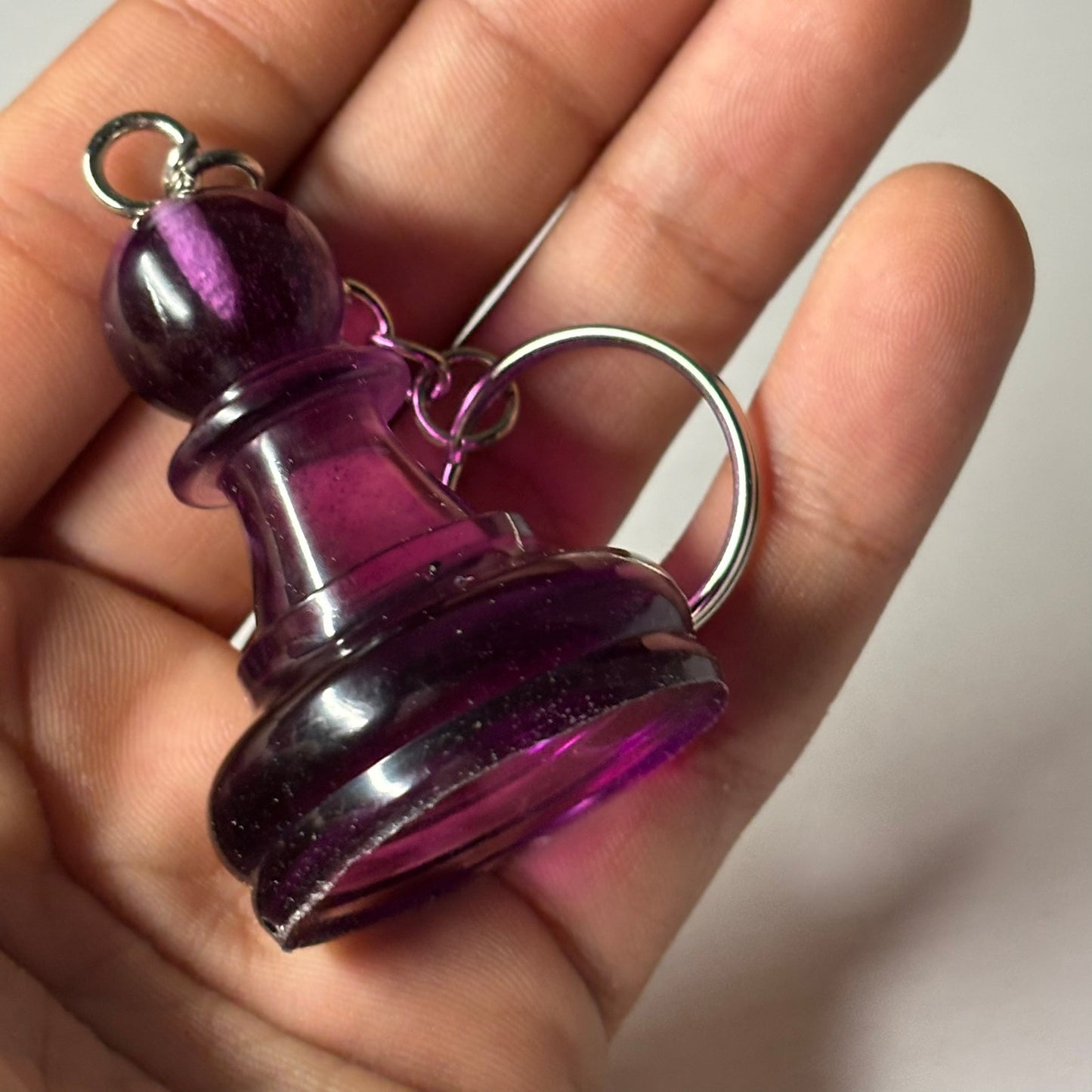 Purple Translucent Pawn - Handmade Resin Keychain - Large Edition