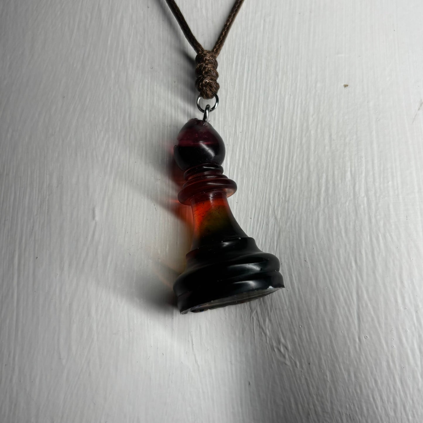 Translucent Bishop- Handmade Resin Chess Necklace