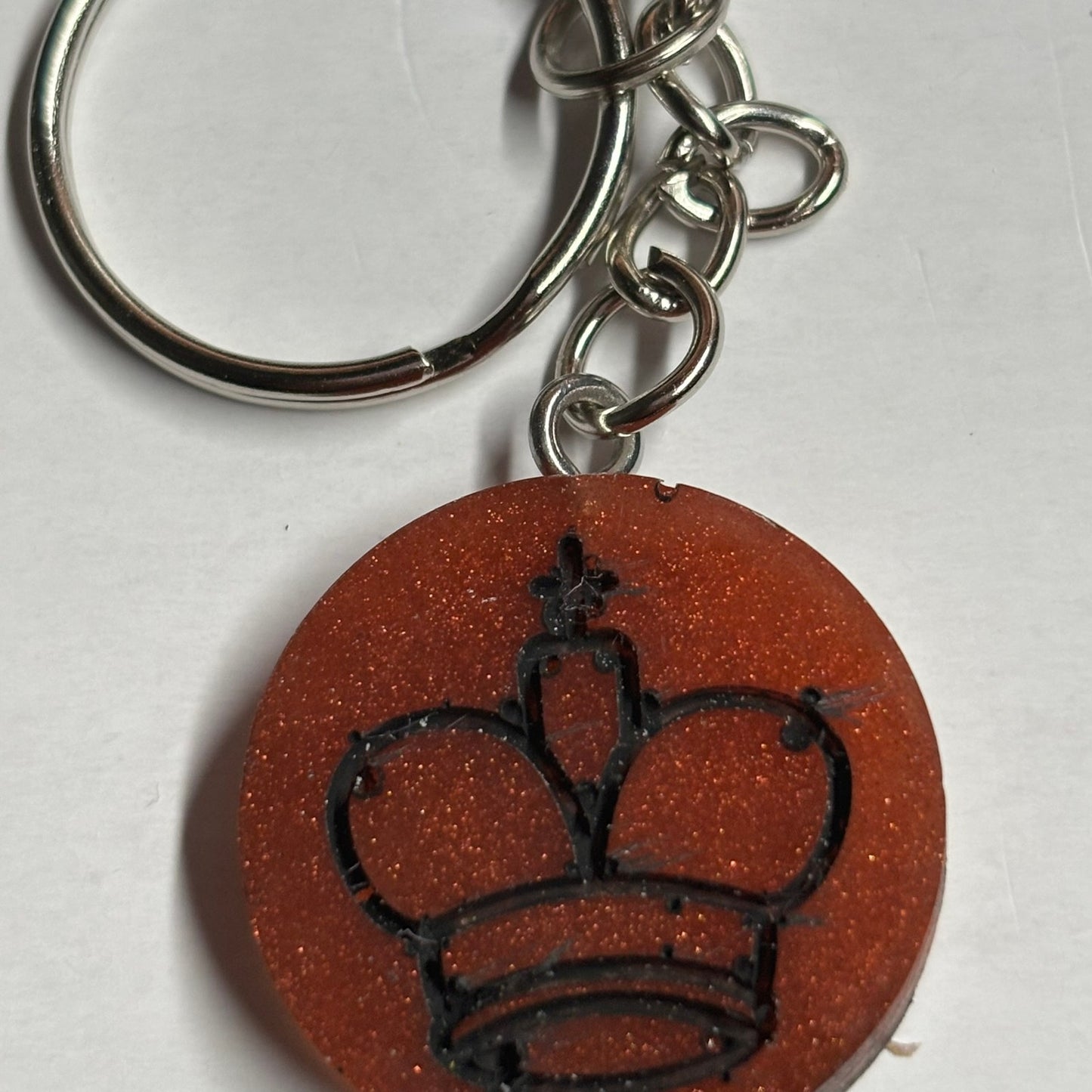 Ember Red King - Handmade Resin Keychain - Flat Edition