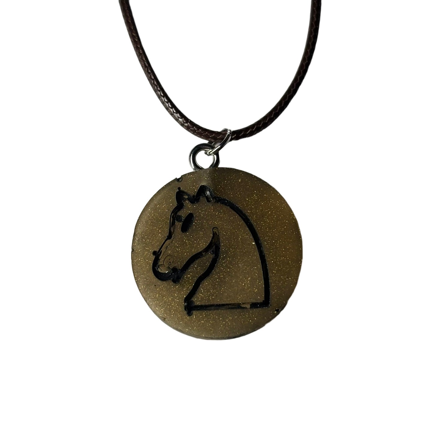 Brown Knight - Handmade Resin Chess Necklace