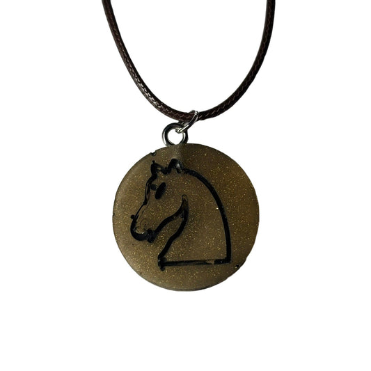 🎁 Brown Knight - Handmade Resin Chess Necklace (100% off)