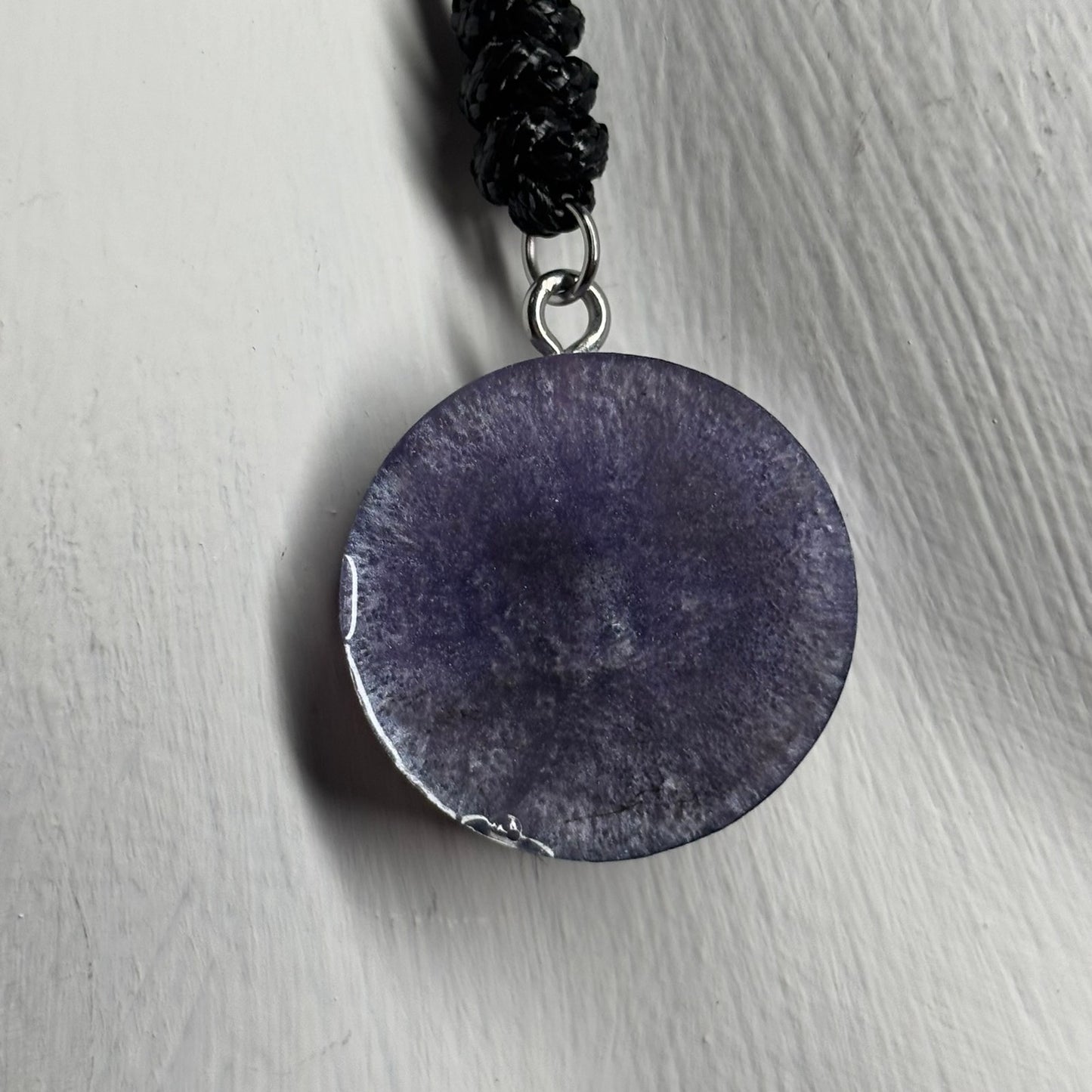 Midnight Purple Queen - Handmade Resin Chess Necklace - Flat Edition
