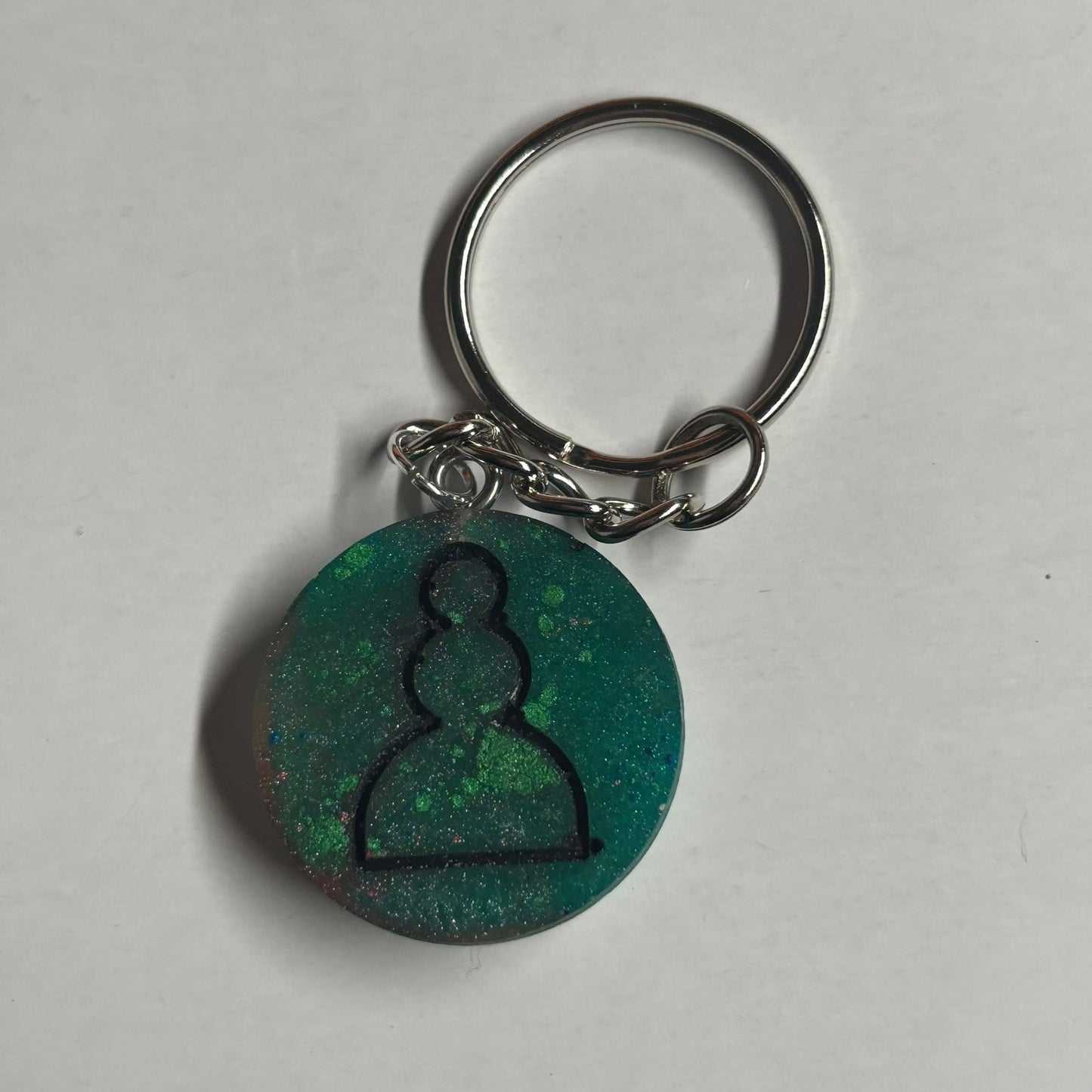 Forest Green Pawn - Handmade Resin Keychain