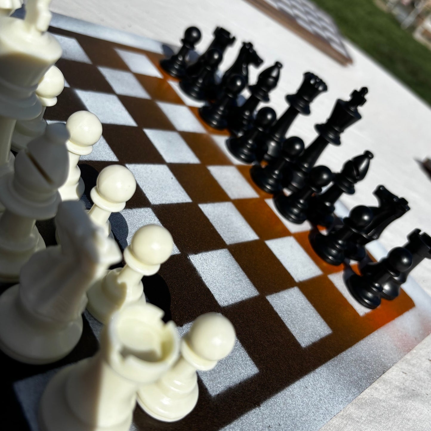 Burned Orange - Painted Chess Set
