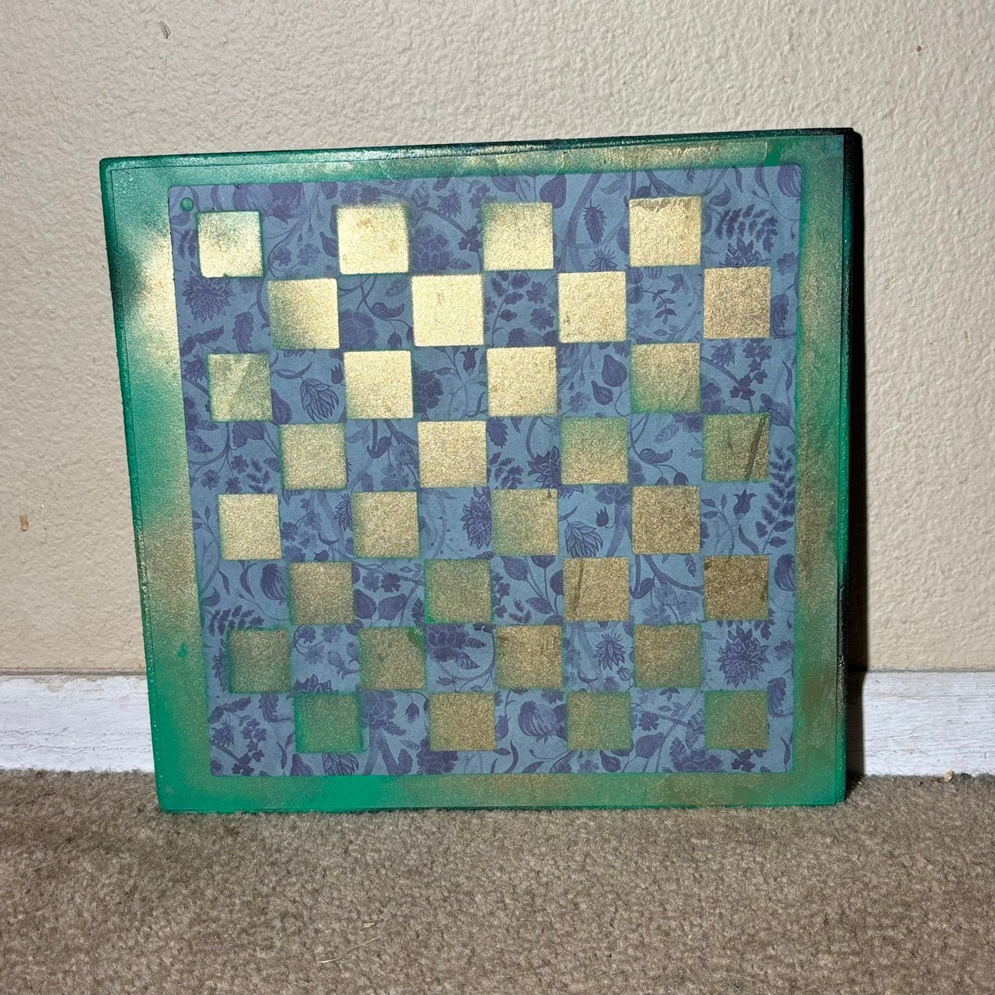 Green & Gold - Scrapbook Chess Board